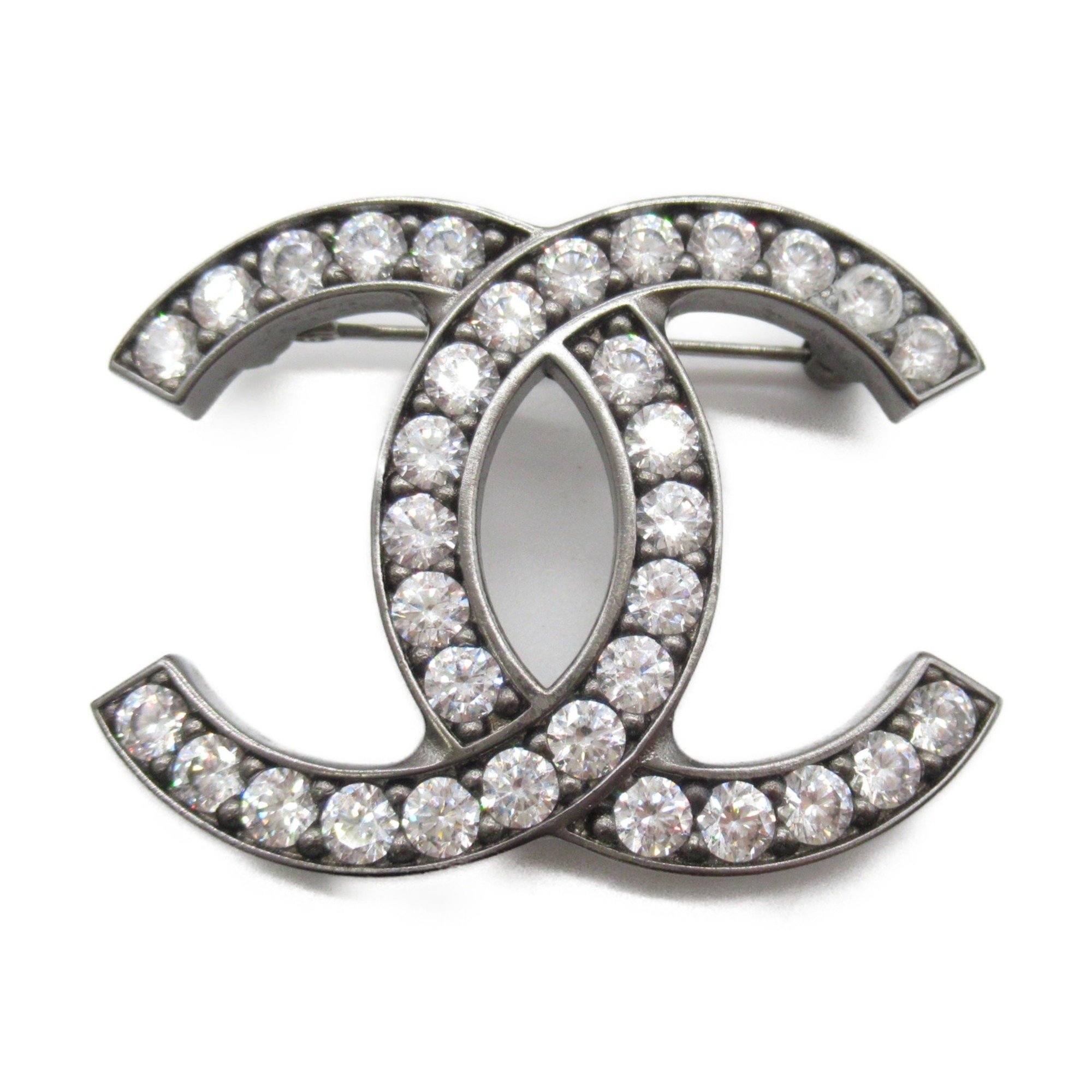 CHANEL COCO Mark Brooch Black Clear Strath