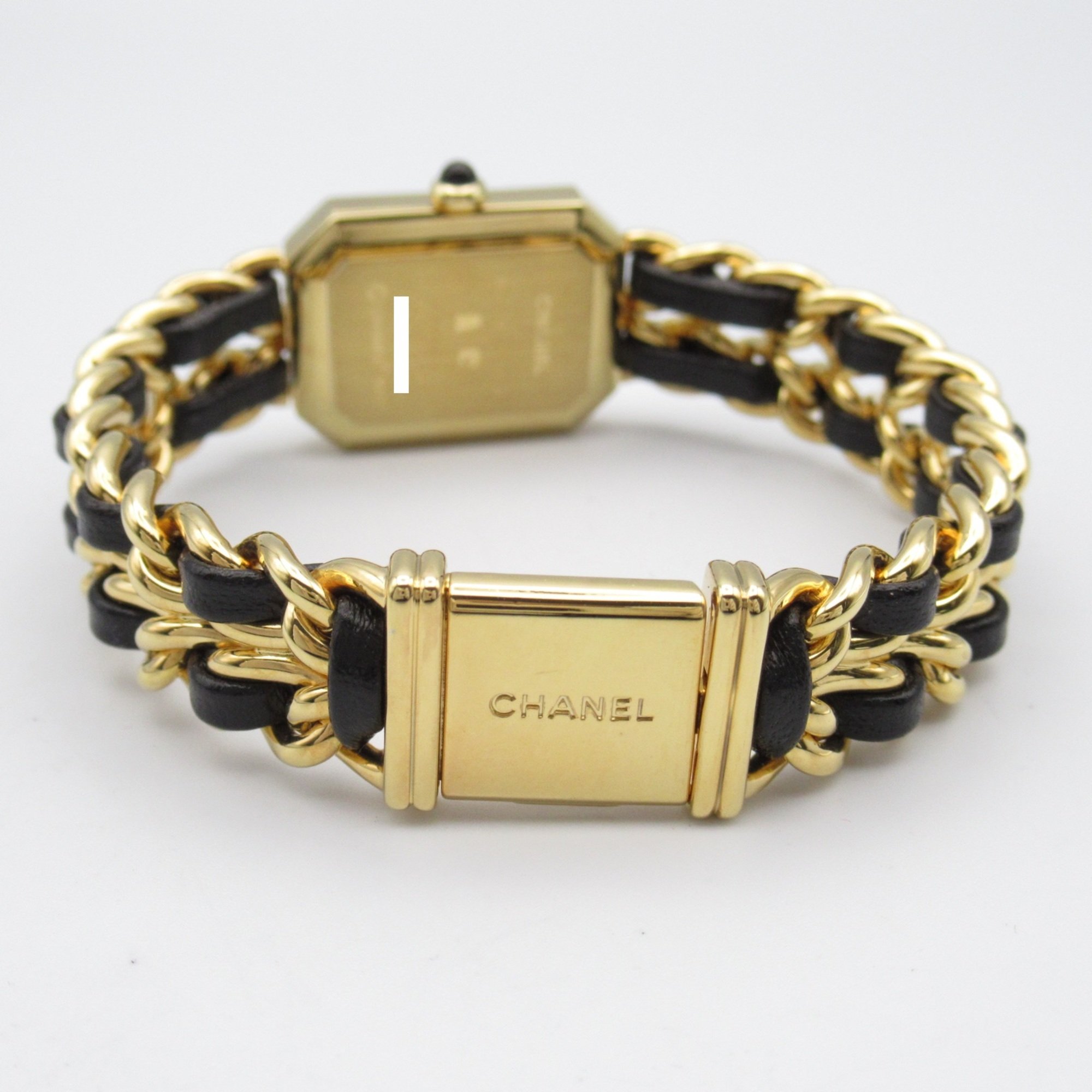 CHANEL Premiere L Wrist Watch H0001 Quartz Black Gold Plated Leather belt H0001