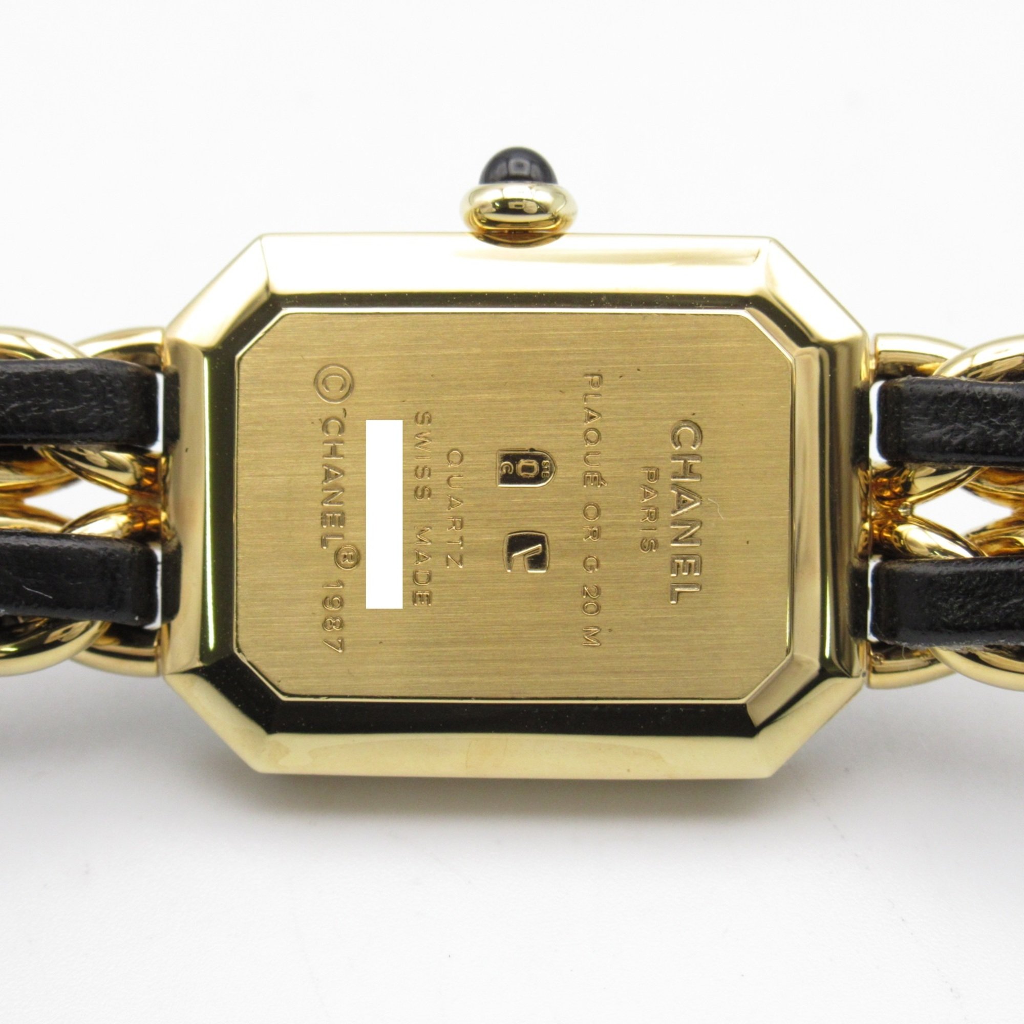 CHANEL Premiere L Wrist Watch H0001 Quartz Black Gold Plated Leather belt H0001