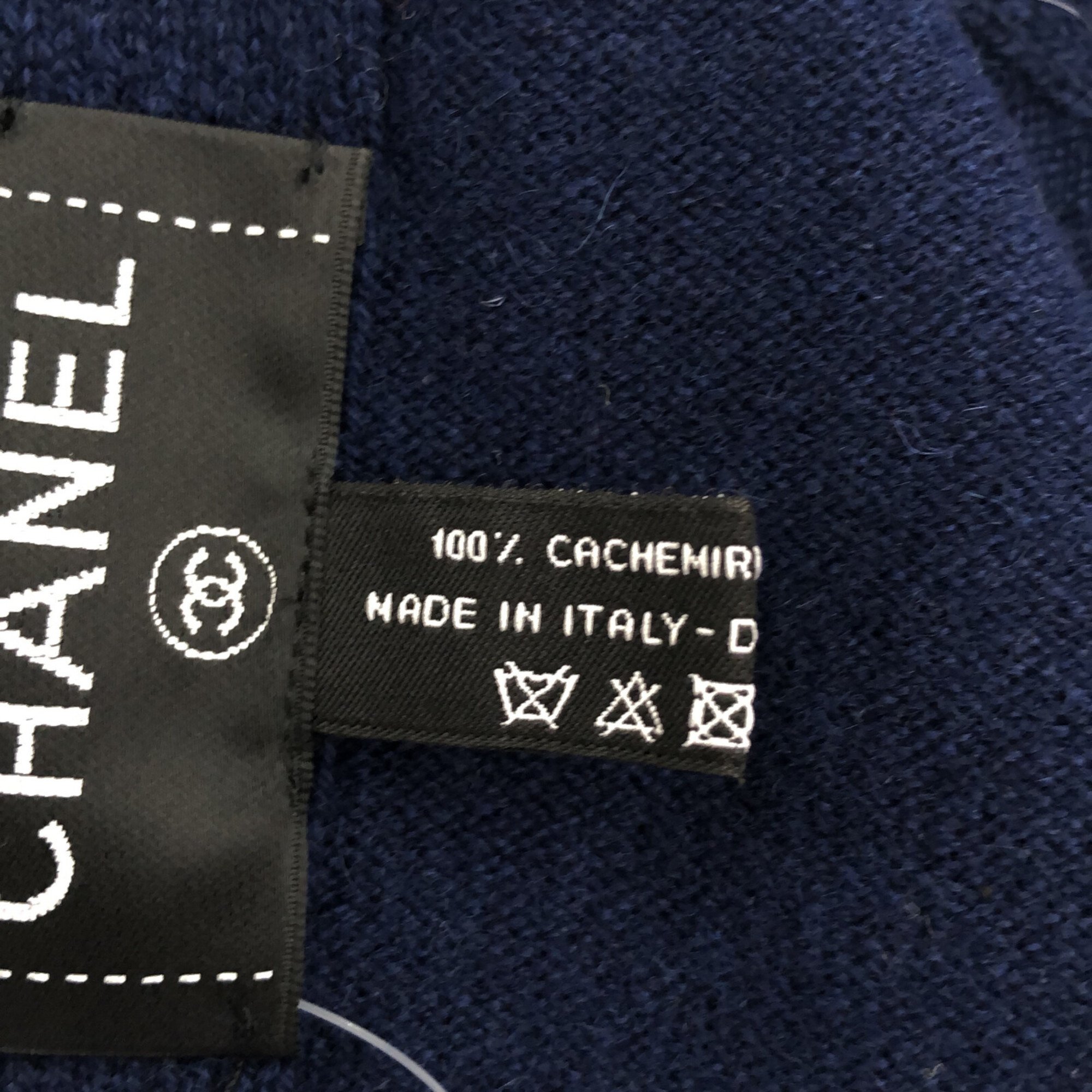 CHANEL Stole with pockets Blue cashmere