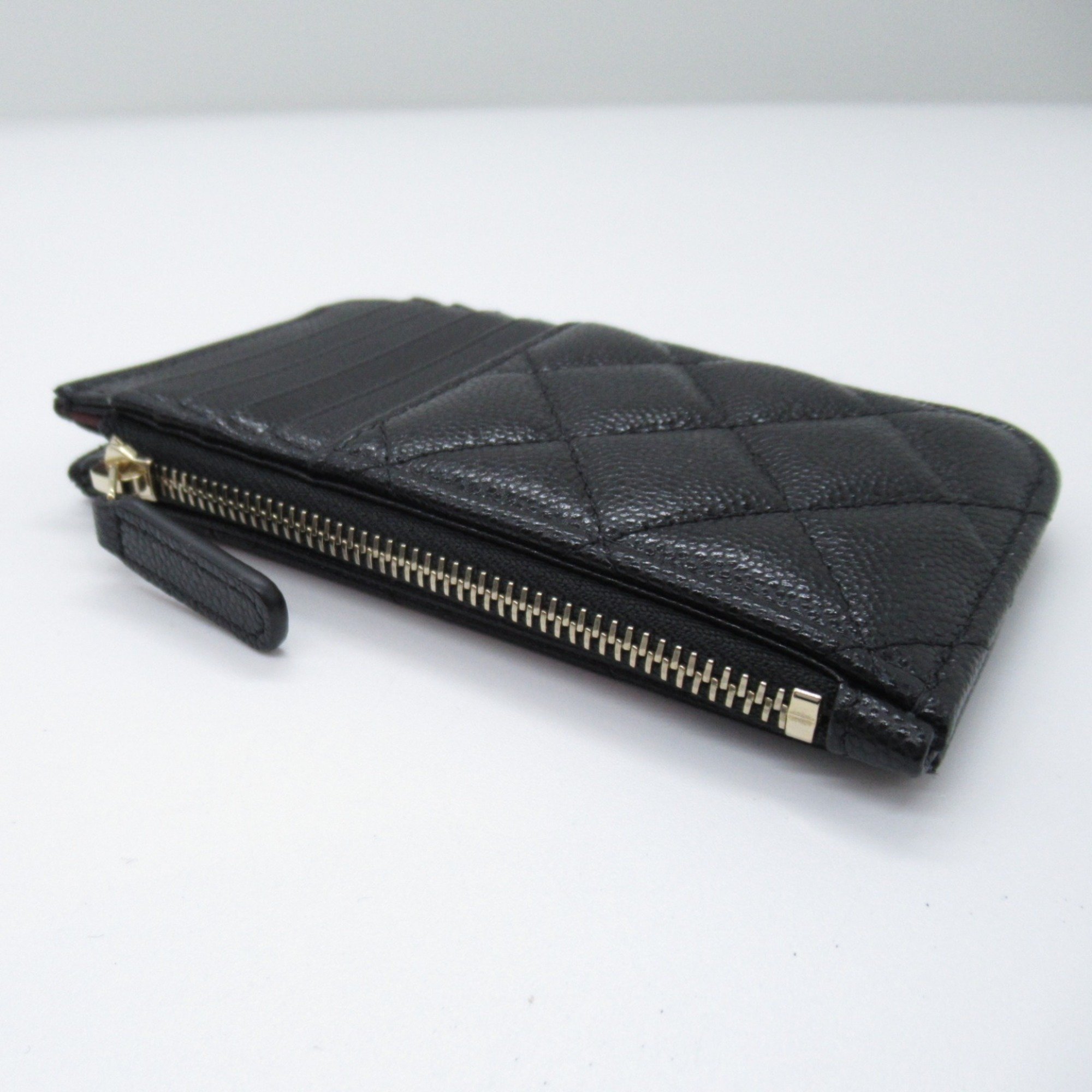 CHANEL coin purse Black Caviar Skin (Grained Calf)