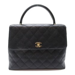 CHANEL Matelasse Handbag Black Caviar Skin (Grained Calf)