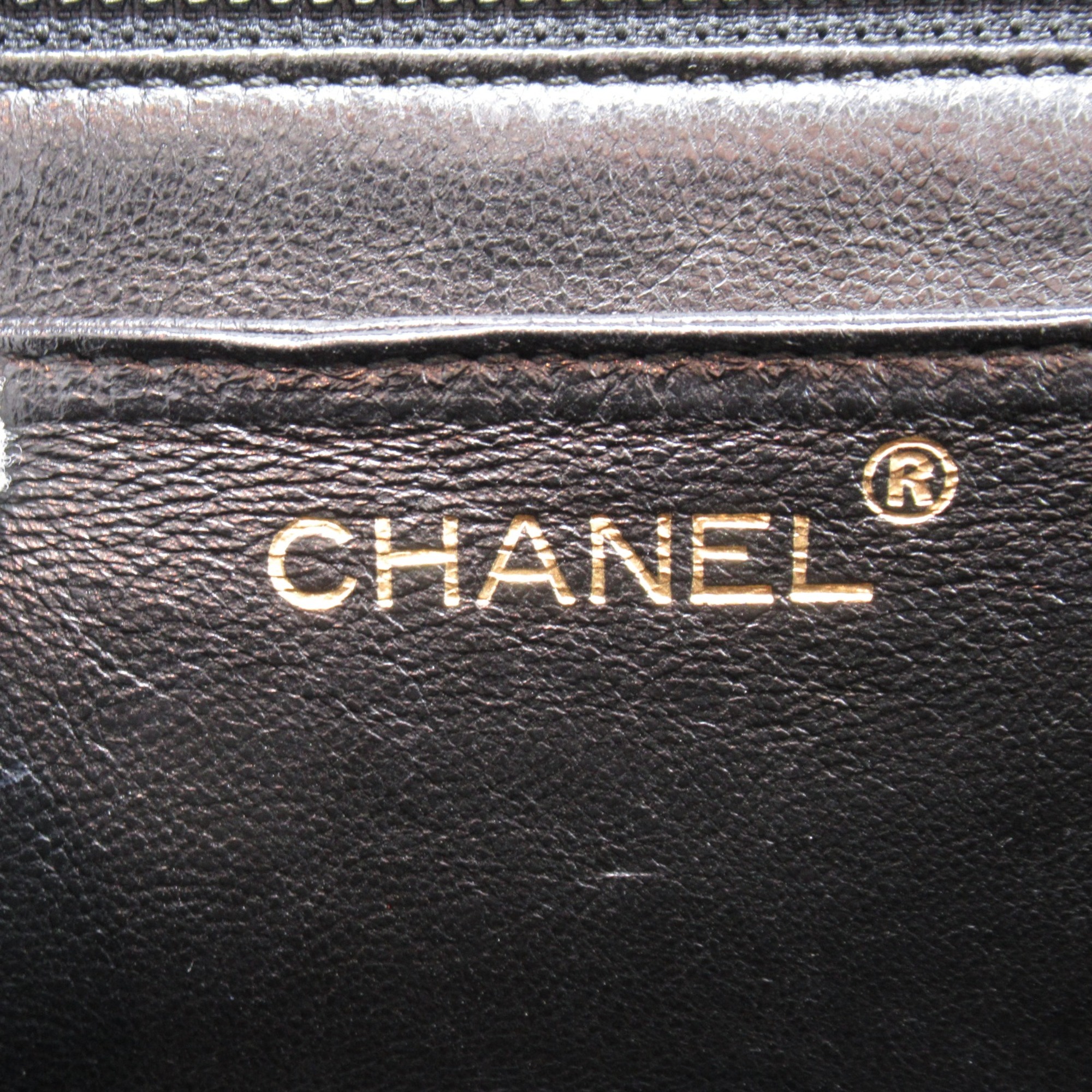 CHANEL Matelasse Handbag Black Caviar Skin (Grained Calf)