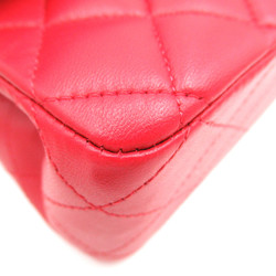 CHANEL Matelasse Double Flap ChainShoulder Red Lambskin (sheep leather)