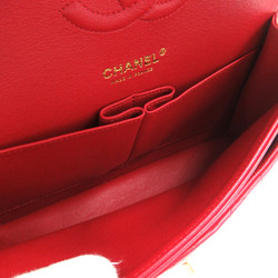 CHANEL Matelasse Double Flap ChainShoulder Red Lambskin (sheep leather)