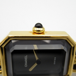 CHANEL Premiere L Wrist Watch H0001 Quartz Black Gold Plated Leather belt H0001