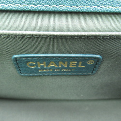 CHANEL Boy Chanel ChainShoulder Bag Green Caviar Skin (Grained Calf)