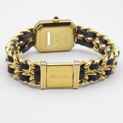 CHANEL Premiere L Wrist Watch H0001 Quartz Black Gold Plated Leather belt H0001