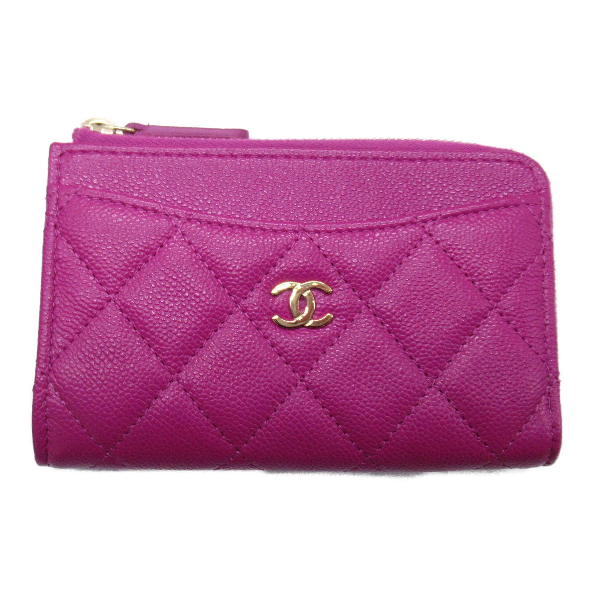 CHANEL coin purse Purple Caviar Skin (Grained Calf)