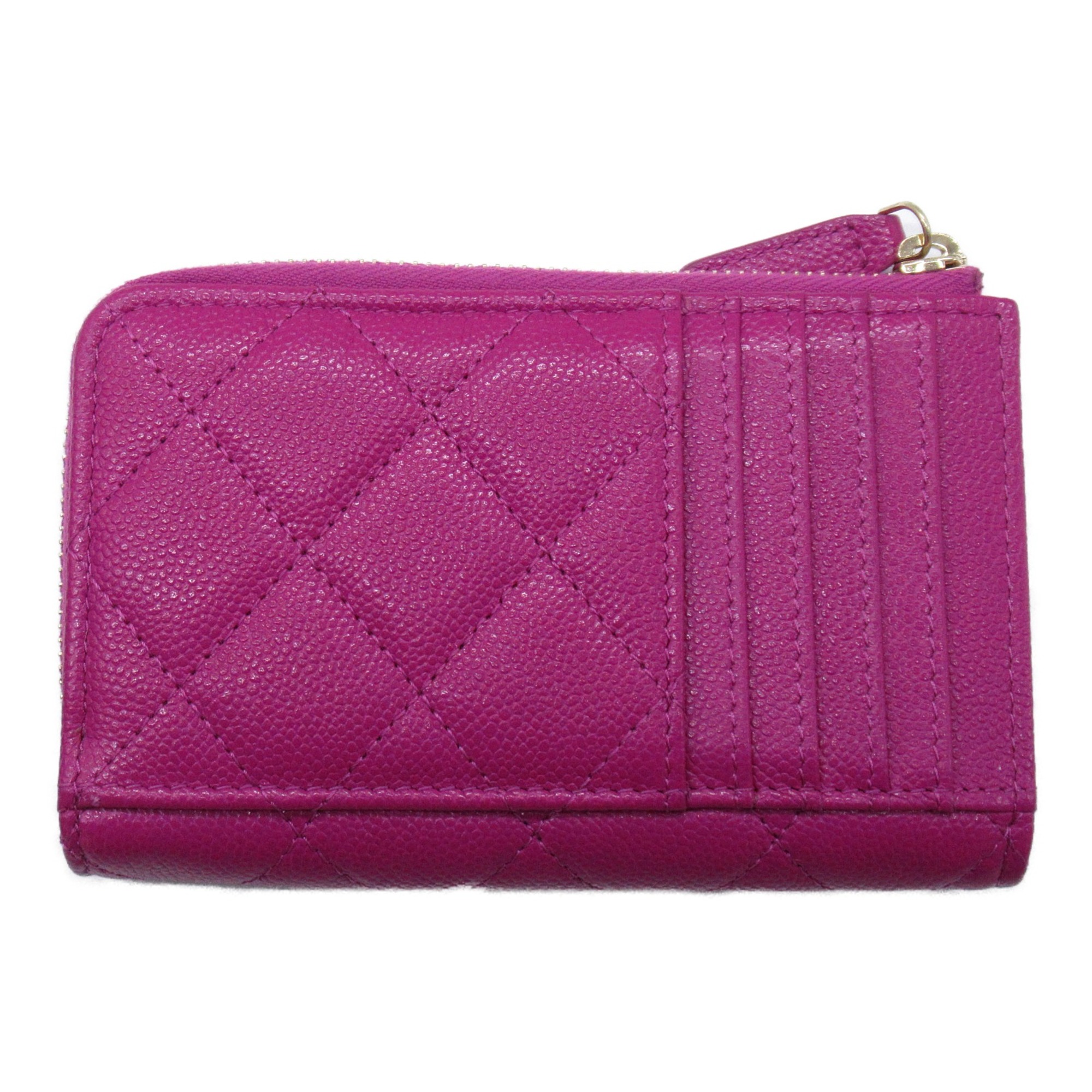 CHANEL coin purse Purple Caviar Skin (Grained Calf)