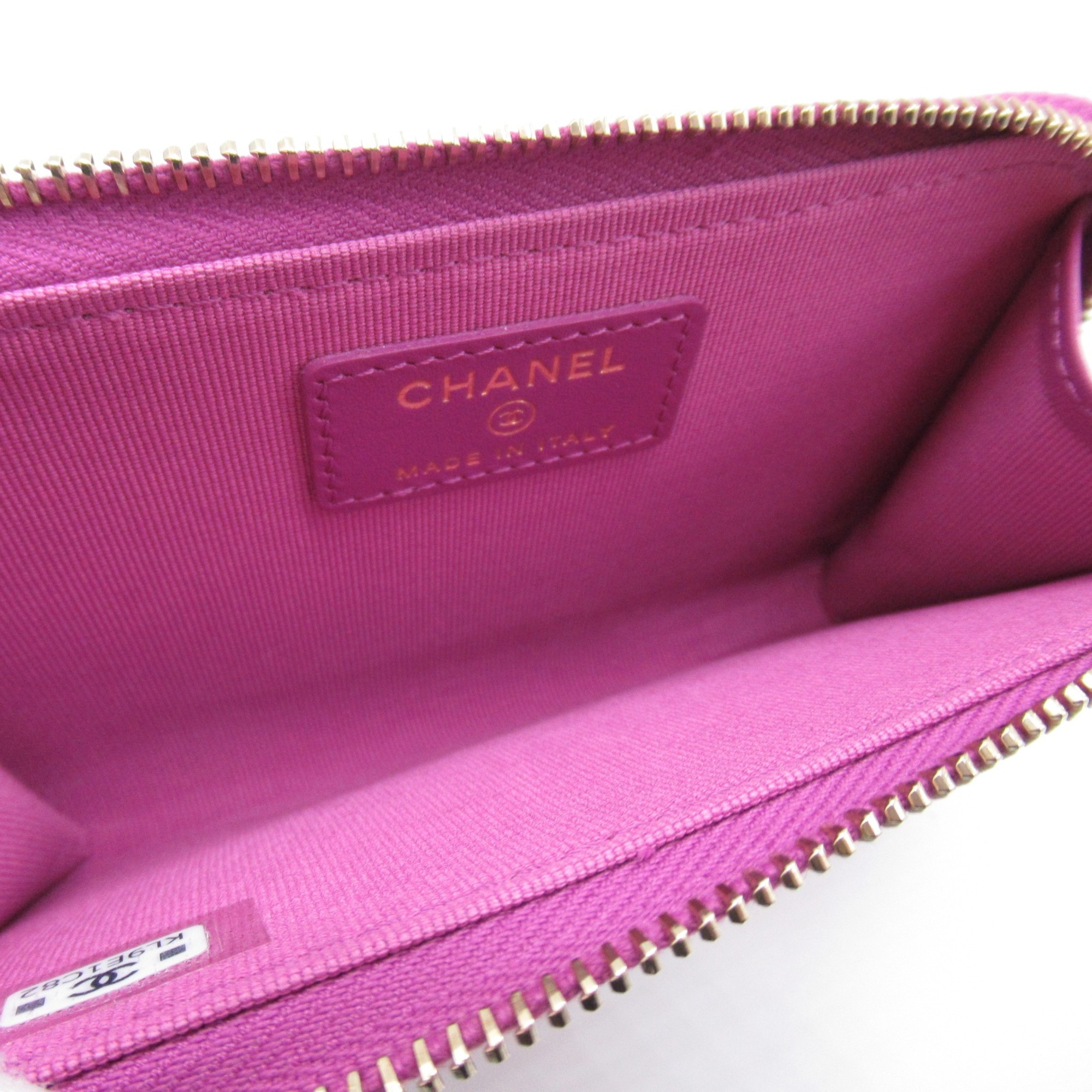 CHANEL coin purse Purple Caviar Skin (Grained Calf)