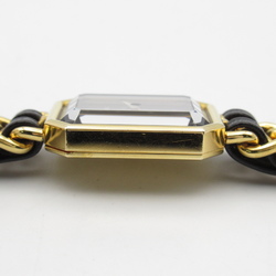 CHANEL Premiere L Wrist Watch H0001 Quartz Black Gold Plated Leather belt H0001