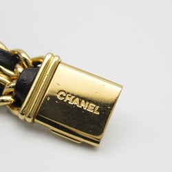 CHANEL Premiere L Wrist Watch H0001 Quartz Black Gold Plated Leather belt H0001