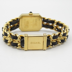 CHANEL Premiere L Wrist Watch H0001 Quartz Black Gold Plated Leather belt H0001