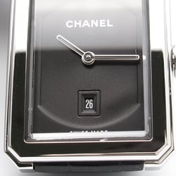 CHANEL boy friend Wrist Watch H4884 Quartz Black Stainless Steel Leather belt leather H4884