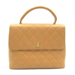 CHANEL Matelasse Handbag Beige Caviar Skin (Grained Calf)