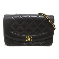 CHANEL Matelasse Diana Chain Shoulder Bag Black Lambskin (sheep leather)