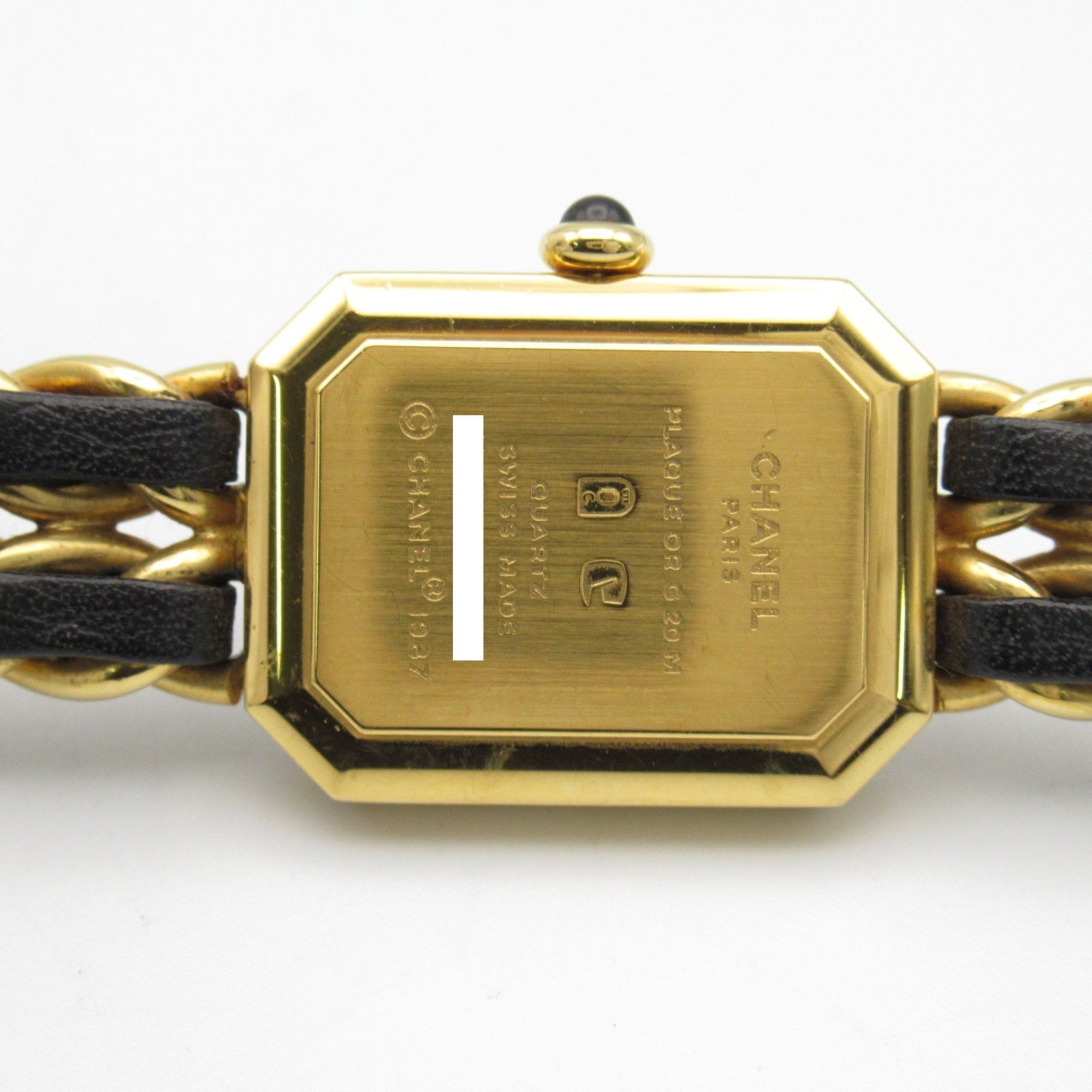 CHANEL Premiere S Wrist Watch H0001 Quartz Black Gold Plated Leather belt H0001