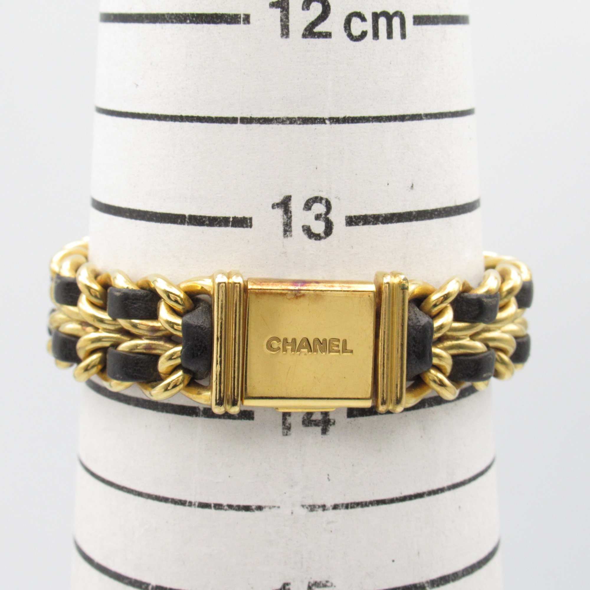 CHANEL Premiere S Wrist Watch H0001 Quartz Black Gold Plated Leather belt H0001