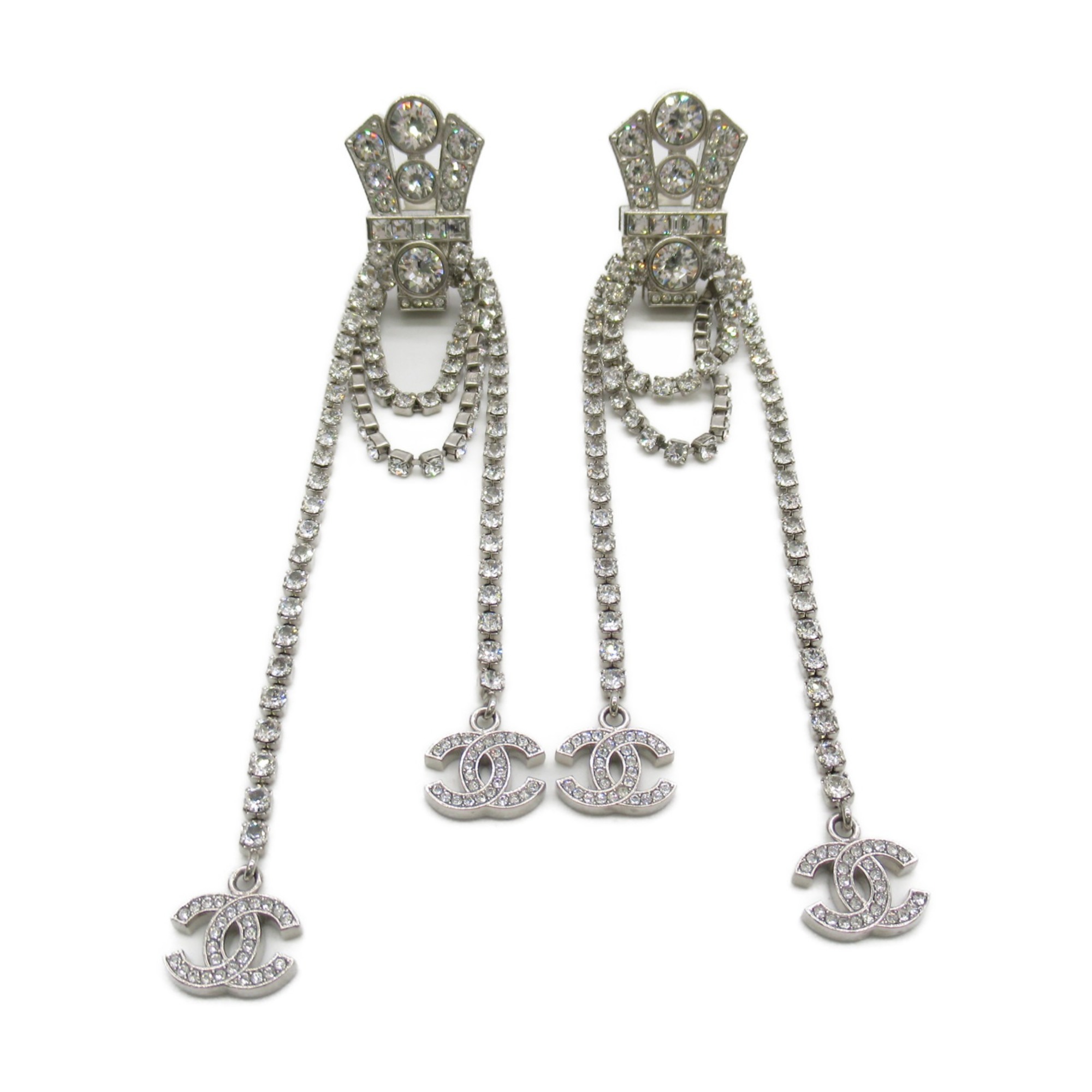 CHANEL Earring Earring Silver Swarovski/plated Silver