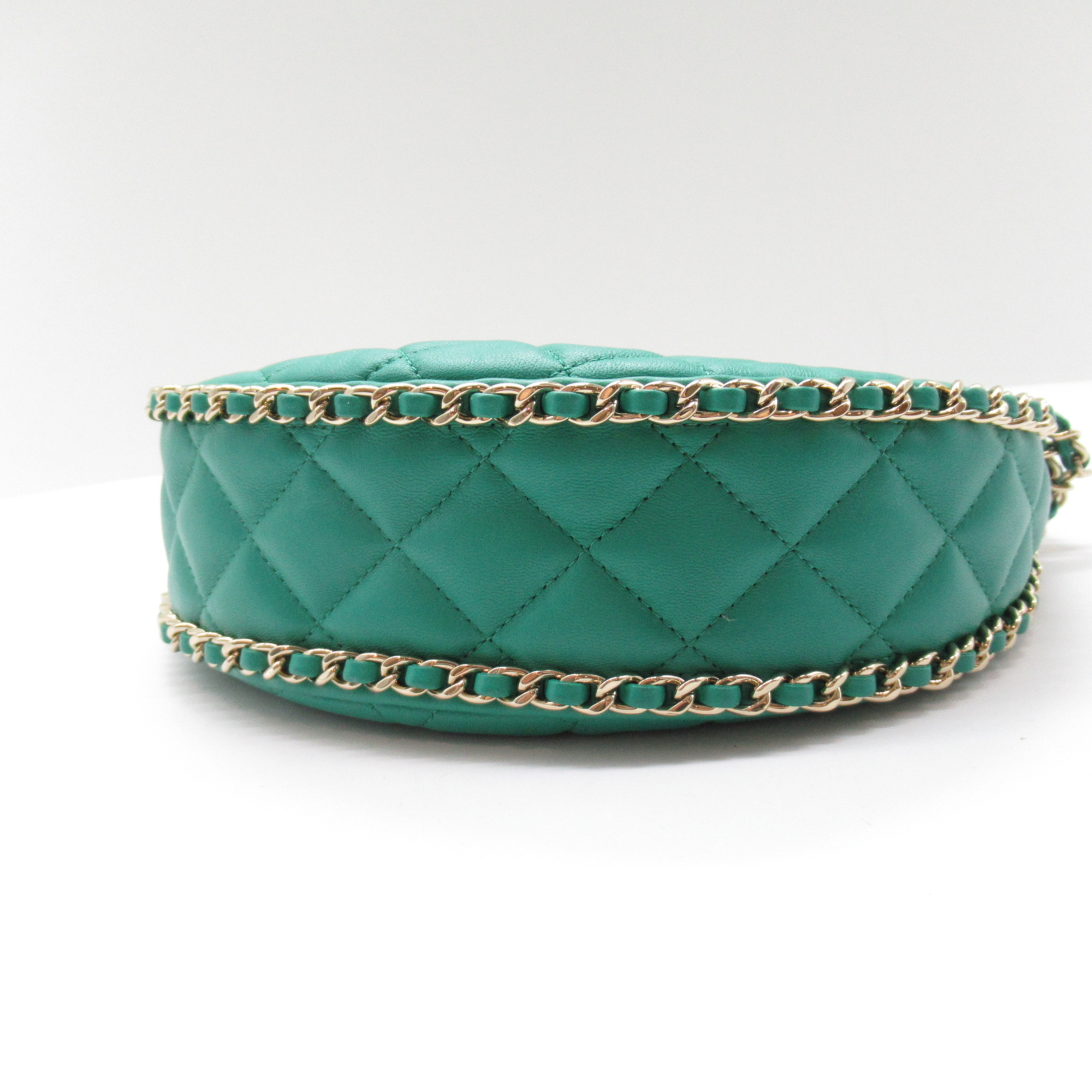 CHANEL ChainShoulder bag Green Lambskin (sheep leather)