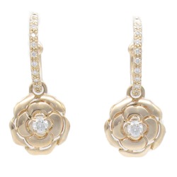 CHANEL camellia diamond Pierced earrings Clear K18PG(Rose Gold) Clear