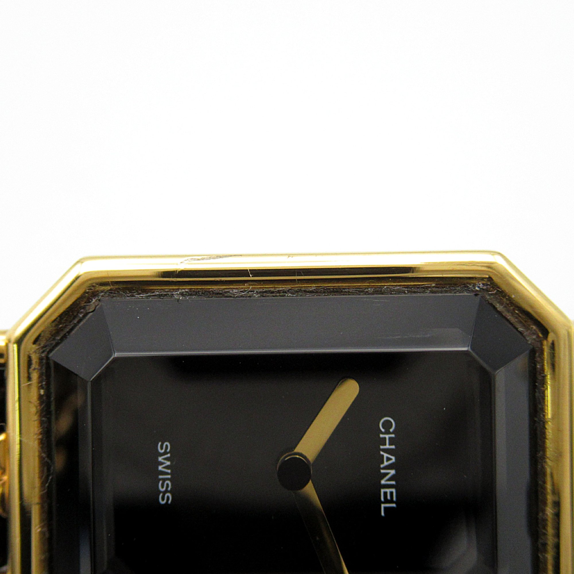 CHANEL Premiere L Wrist Watch H0001 Quartz Black Gold Plated Leather belt H0001