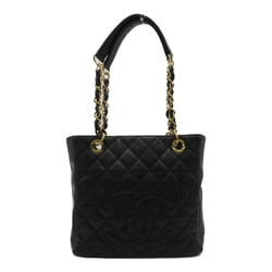 CHANEL PST Tote Black Caviar Skin (Grained Calf)