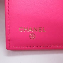 CHANEL Matelasse Tri-Fold Wallet Pink Caviar Skin (Grained Calf)