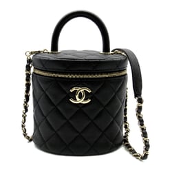 CHANEL Vanity ChainShoulder Bag Black Caviar Skin (Grained Calf)