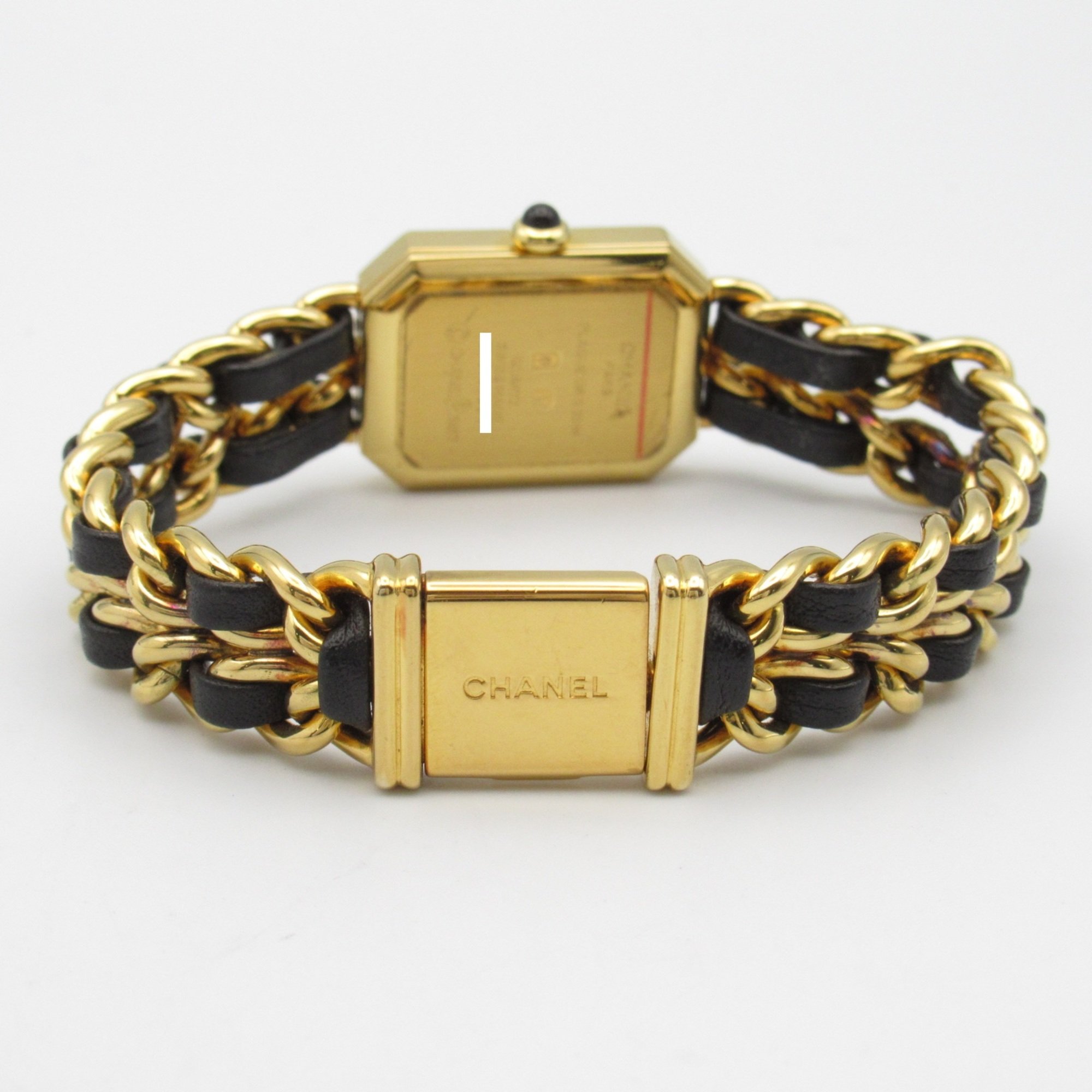 CHANEL Premiere L Wrist Watch H0001 Quartz Black Gold Plated Leather belt H0001