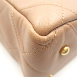 CHANEL Shoulder Tote Beige leather AS3508