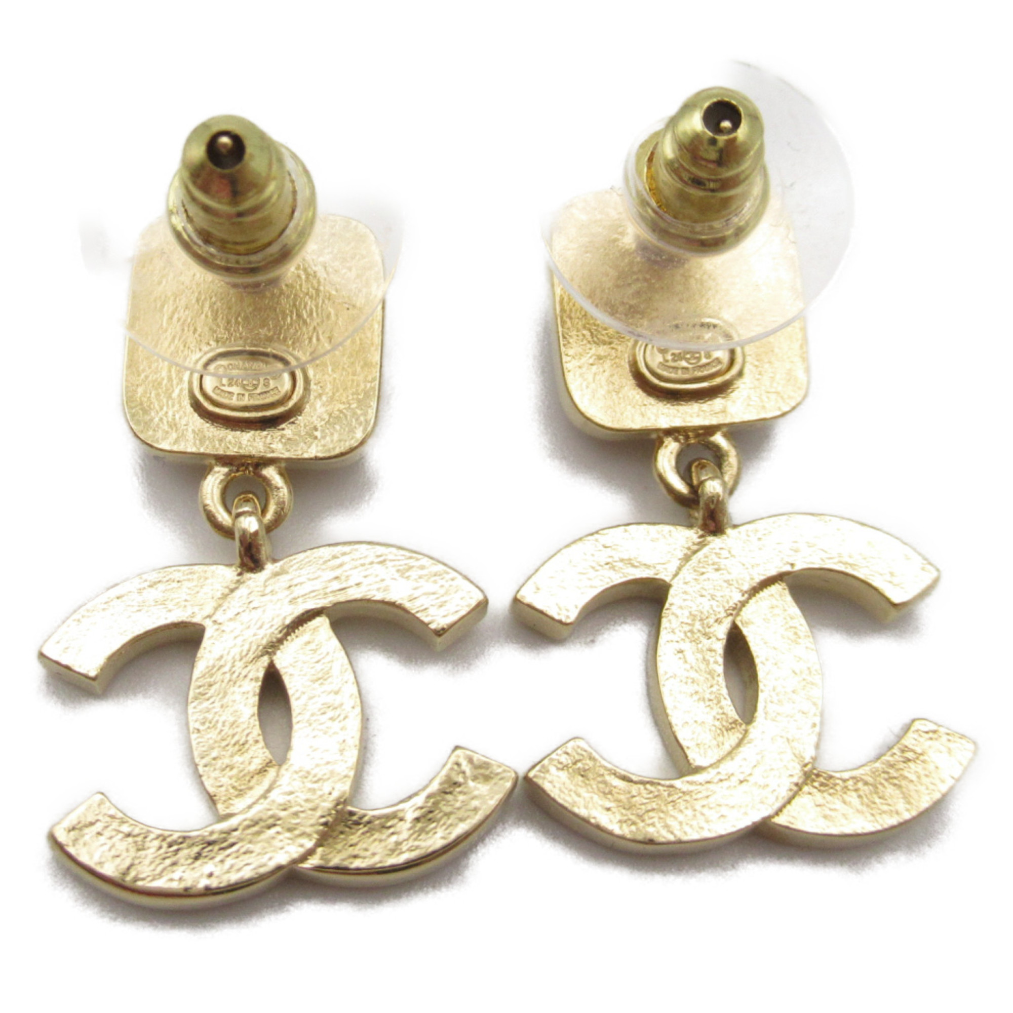 CHANEL Pierced earrings Gold Gold Plated Gold