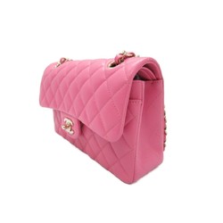 CHANEL Matelasse Double Flap ChainShoulder Bag Pink Caviar Skin (Grained Calf)