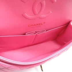 CHANEL Matelasse Double Flap ChainShoulder Bag Pink Caviar Skin (Grained Calf)