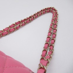 CHANEL Matelasse Double Flap ChainShoulder Bag Pink Caviar Skin (Grained Calf)