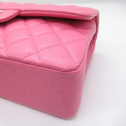 CHANEL Matelasse Double Flap ChainShoulder Bag Pink Caviar Skin (Grained Calf)