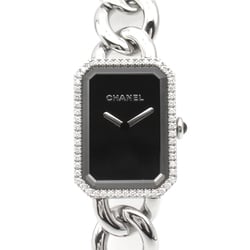 CHANEL Premiere diamond bezel Wrist Watch H3254 Quartz Black Stainless Steel H3254