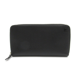 CHANEL Round long wallet Black leather