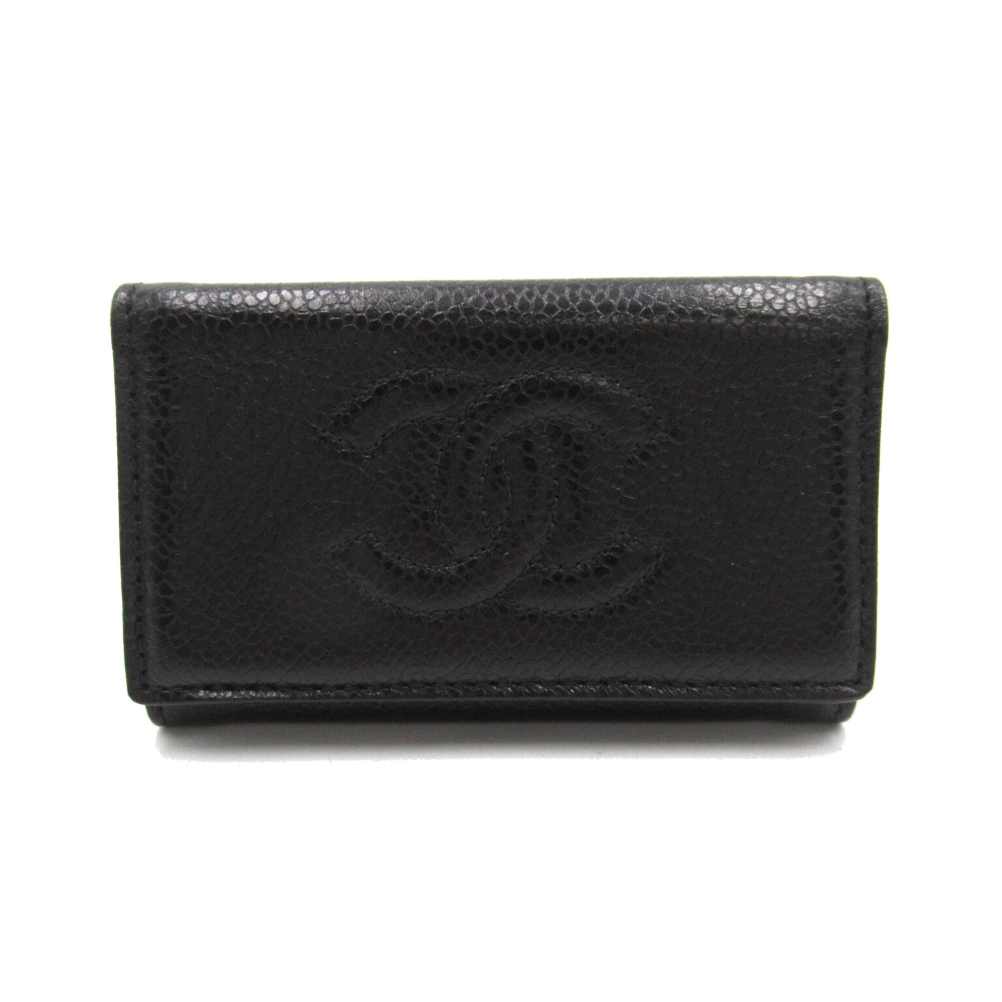 CHANEL 6 key holders Black Caviar Skin (Grained Calf)