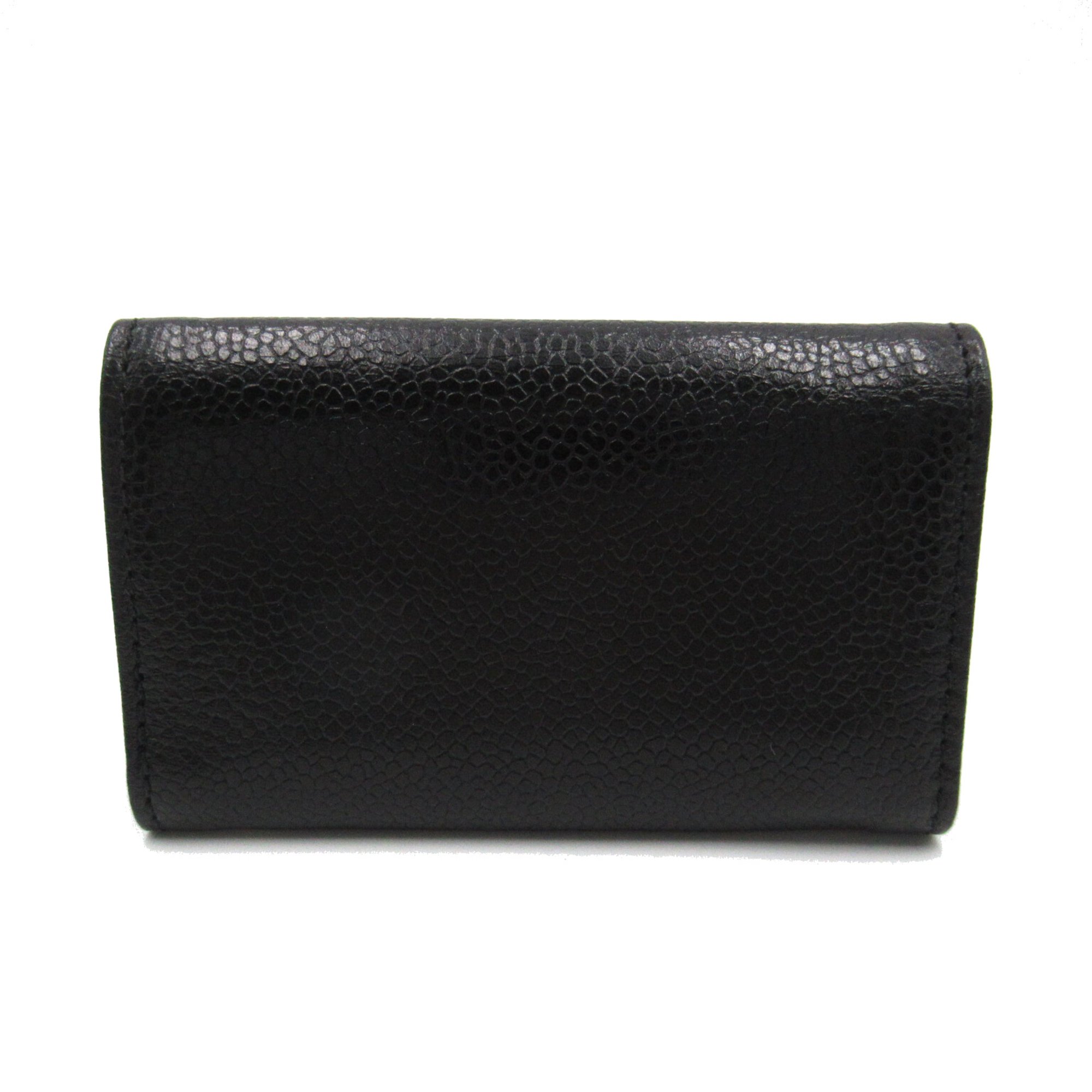 CHANEL 6 key holders Black Caviar Skin (Grained Calf)