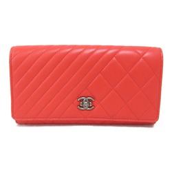 CHANEL Bifold Long Wallet Limited Edition Red Lambskin (sheep leather) 20805318