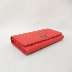 CHANEL Bifold Long Wallet Limited Edition Red Lambskin (sheep leather) 20805318