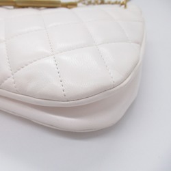 CHANEL Hobo Bag Shoulder Bag White Lambskin (sheep leather)