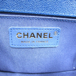 CHANEL Boy Chanel ChainShoulder Blue Caviar Skin (Grained Calf) A676851