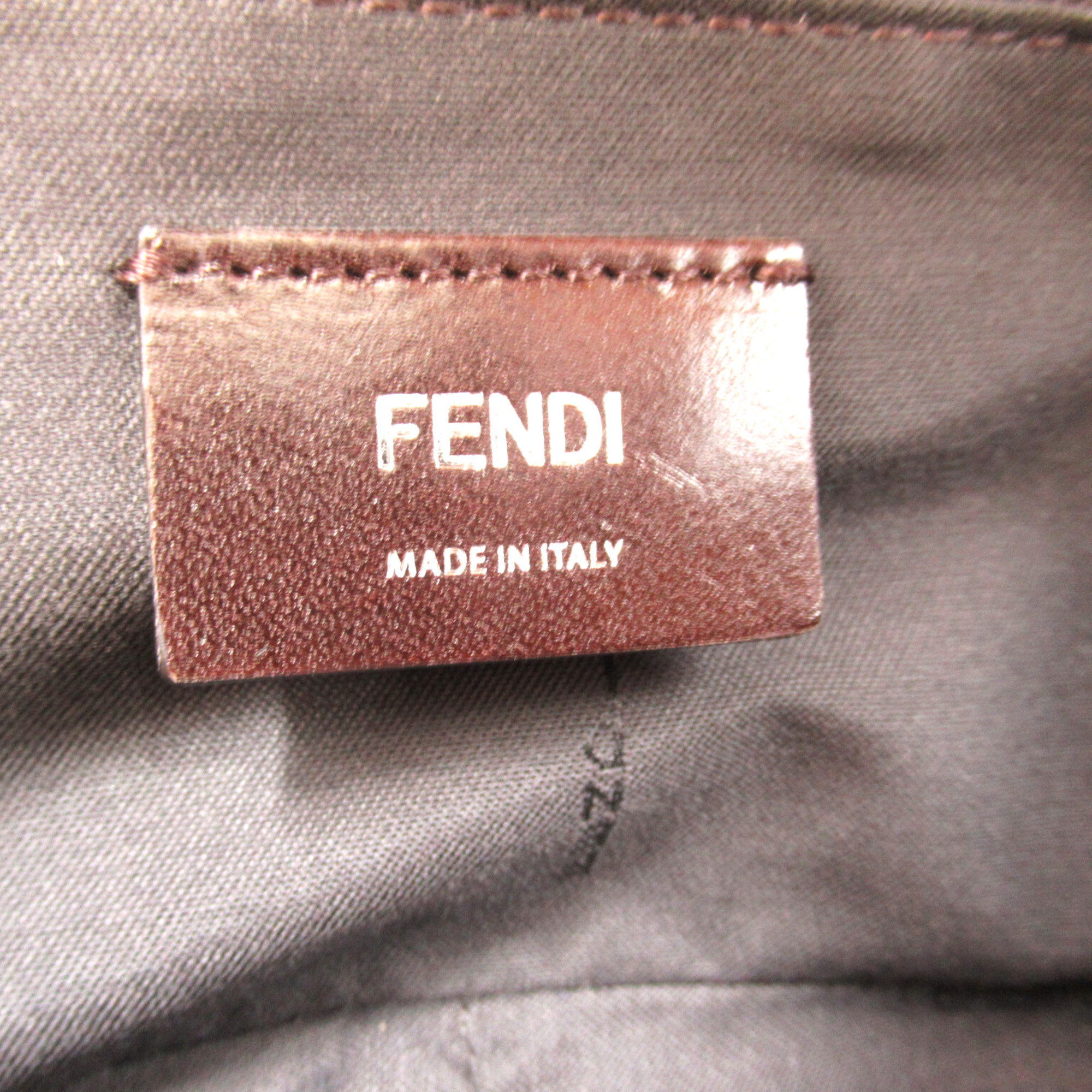 FENDI Zucca Shoulder Bag Brown Beige canvas leather 7VA472