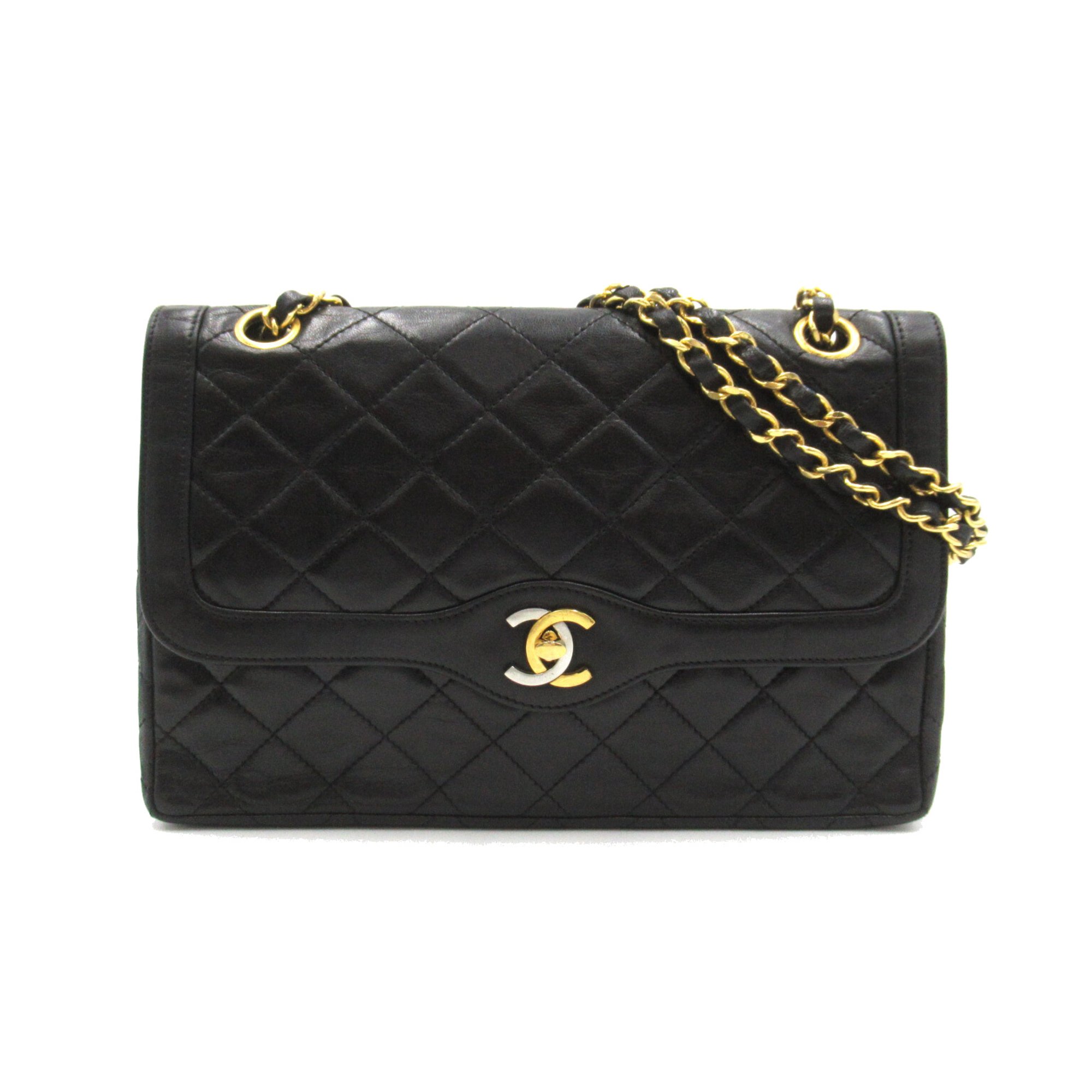 CHANEL Paris exclusive Matelasse Chain Shoulder Black Lambskin (sheep leather)