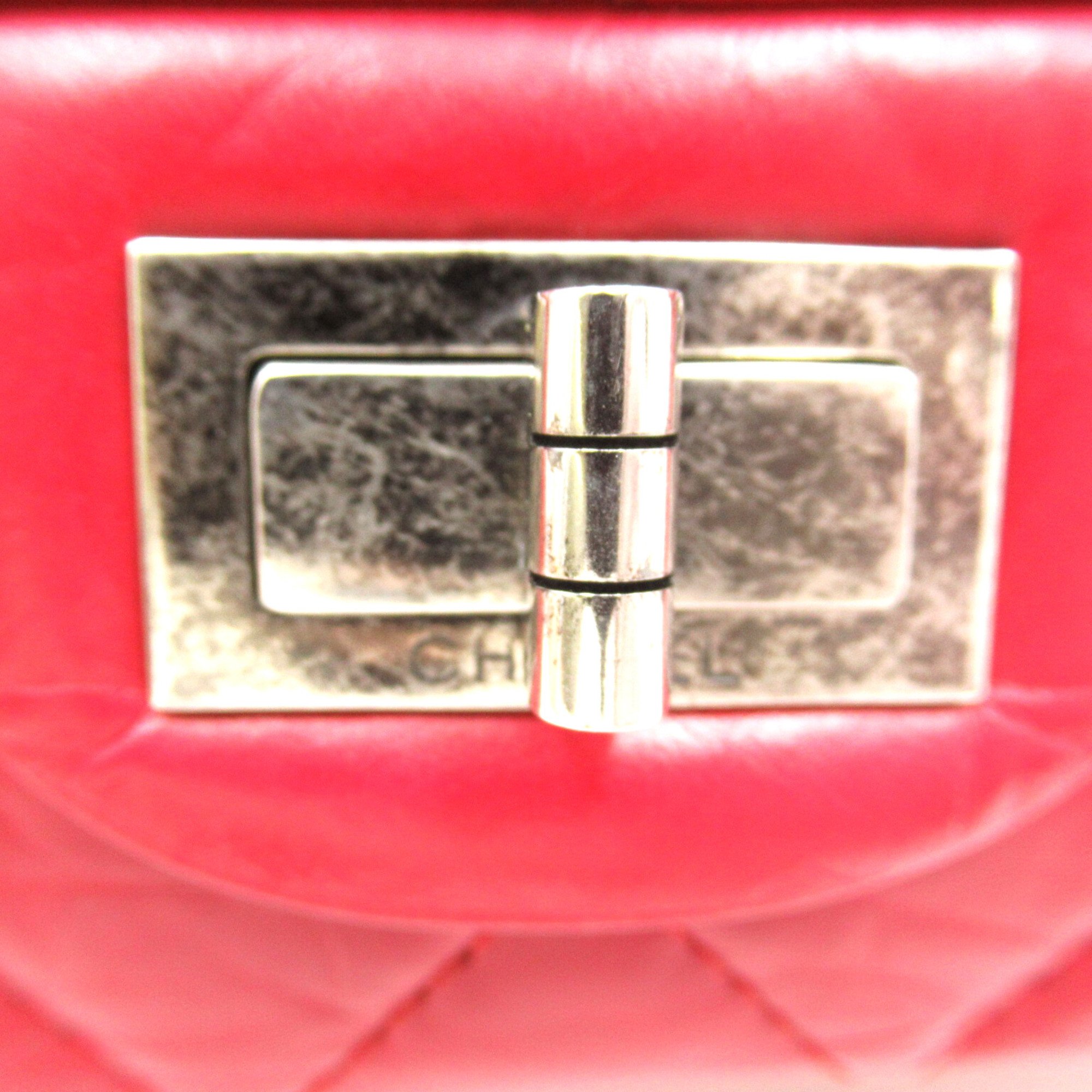 CHANEL 2.55ChainShoulder Red leather