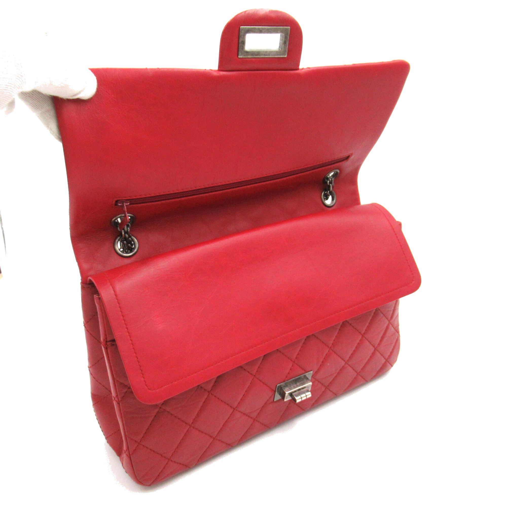 CHANEL 2.55ChainShoulder Red leather