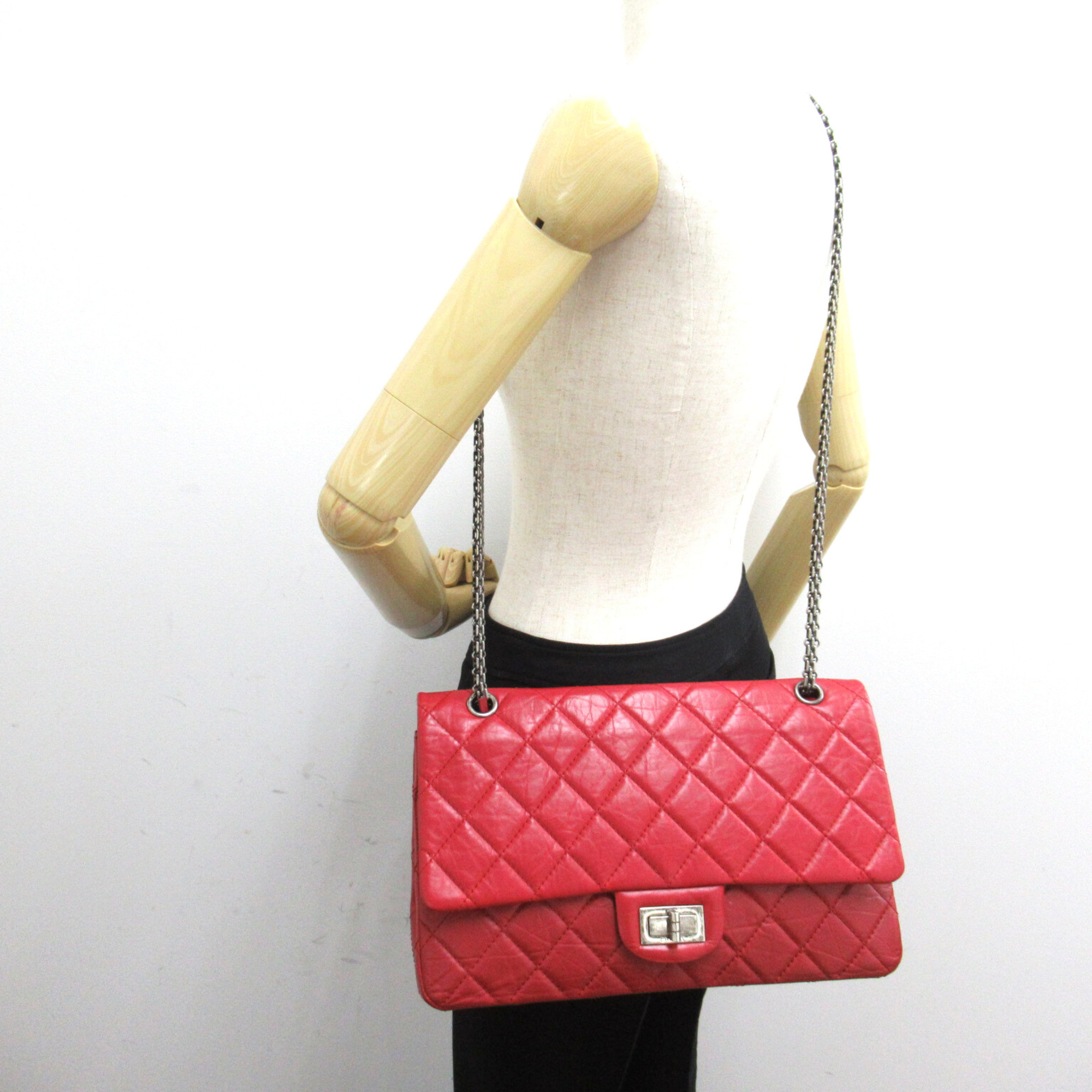 CHANEL 2.55ChainShoulder Red leather